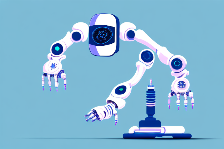 A robotic arm performing a task in a healthcare setting